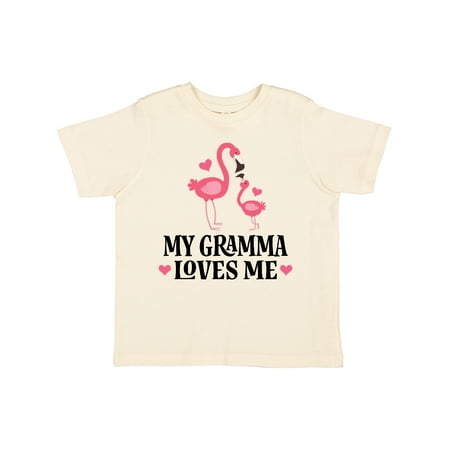 Inktastic Gramma Loves Me Girl Flamingo Gift Toddler Toddler Girl T-Shirt