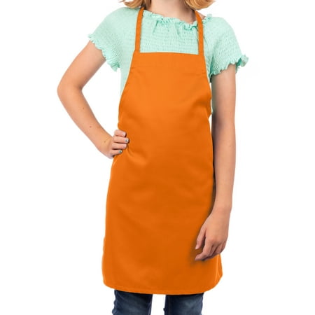 Pack of 6 - Orange Kids Apron, Medium Bib