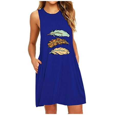 Spftem Fashion Womens O-Neck Pocket Printing Sleeveless Casual Nightdress Dresses
Spftem Fashion Womens O-Neck Pocket Printing Sleeveless Casual Nightdress Dresses