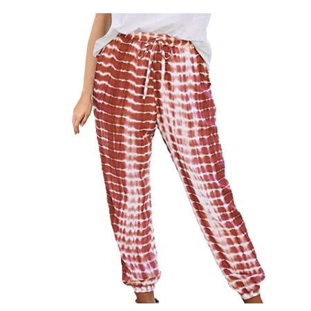 KEJIG Scrub Pants For Women Jogger Style Women Casual High Waist Tie-Dye Stripe Running Loose Pencil Pants
KEJIG Scrub Pants For Women Jogger Style Women Casual High Waist Tie-Dye Stripe Running Loose Pencil Pants