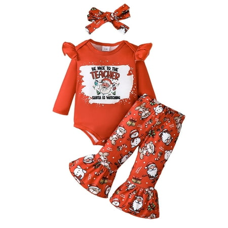 Chenyuanyuan Baby Girl Christmas Outfit Toddler Girls Winter Long Sleeve Santa Letter Prints Tops Pants Headbands 3PCS Outfits Clothes Set Size 0-3 Months
Chenyuanyuan Baby Girl Christmas Outfit Toddler Girls Winter Long Sleeve Santa Letter Prints Tops Pants Headbands 3PCS Outfits Clothes Set Size 0-3 Months