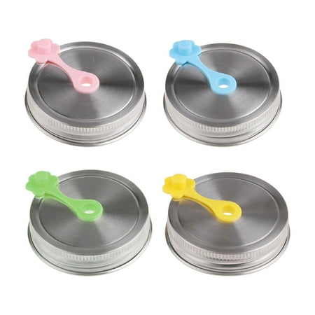 4 Sets Mason Jar Straw Lids Round Leak Proof Mason Can Lids Cans Sealed Covers