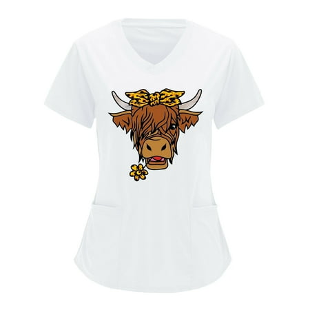 Women Short Sleeve V-Neck Baseball Animal Cartoon Printed Scrubs Top Working Uniform Nurses Clothing Workwear Shirts Blouse Tops With Pockets Top Ladies Dailywear
Women Short Sleeve V-Neck Baseball Animal Cartoon Printed Scrubs Top Working Uniform Nurses Clothing Workwear Shirts Blouse Tops With Pockets Top Ladies Dailywear
