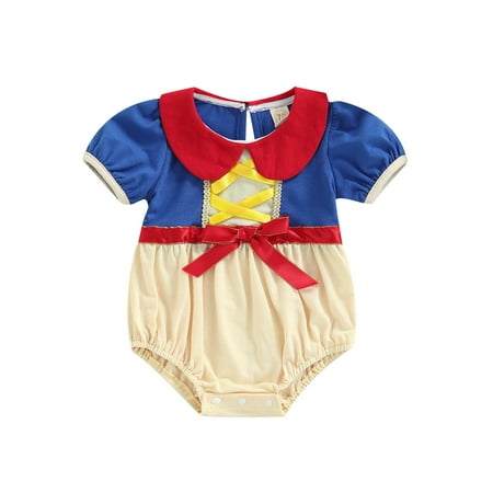 Calsunbaby Newborn Baby Girl Summer Bodysuit Set Short Sleeves Doll Collar Little Princess Snow White Romper Blue 6-12 Months
Calsunbaby Newborn Baby Girl Summer Bodysuit Set Short Sleeves Doll Collar Little Princess Snow White Romper Blue 6-12 Months