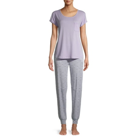 Hanes Women s Short Sleeve Joggers Set 2-Piece