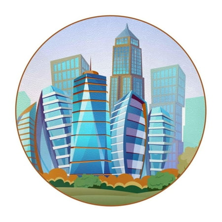 OWNTA City Building Pattern Premium Microfiber Leather Round Coasters (6PCS) - 11x11 cm/4.3x4.3 in - Durable & Stylish Cup Mat Set
OWNTA City Building Pattern Premium Microfiber Leather Round Coasters (6PCS) - 11x11 cm/4.3x4.3 in - Durable & Stylish Cup Mat Set