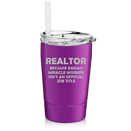 12 oz Tumbler Double Wall Stainless Steel Vacuum Insulated Coffee Travel Mug With Straw Realtor Real Estate Agent Broker Miracle Worker Job Title Funny (Purple)
12 oz Tumbler Double Wall Stainless Steel Vacuum Insulated Coffee Travel Mug With Straw Realtor Real Estate Agent Broker Miracle Worker Job Title Funny (Purple)