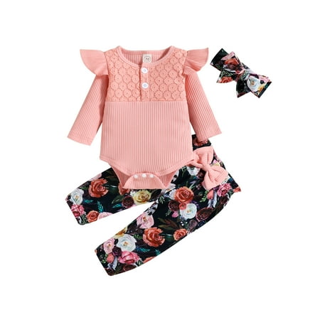 Bagilaanoe 3pcs Newborn Baby Girl Long Pants Set Long Sleeve Ruffle Romper Tops + Floral Print Trousers + Headband 3M 6M 12M 18M 24M Infant Casual Outfits
Bagilaanoe 3pcs Newborn Baby Girl Long Pants Set Long Sleeve Ruffle Romper Tops + Floral Print Trousers + Headband 3M 6M 12M 18M 24M Infant Casual Outfits