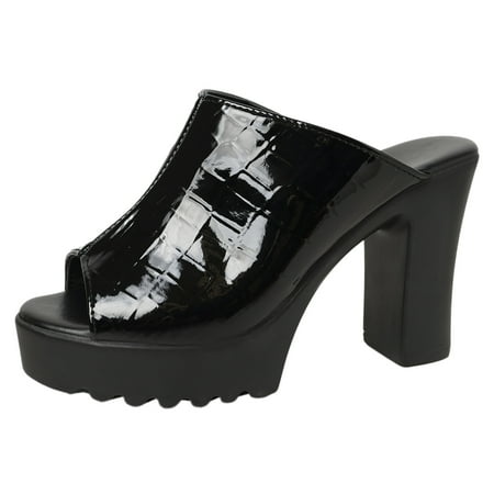MIASHUI Womens Sandals Shoes Glossy Soft Leather Fish Mouth Breathable Thick Bottom Thick with Large Size High Heels Sandals Slippers Casual Summer Shoes Black 7
MIASHUI Womens Sandals Shoes Glossy Soft Leather Fish Mouth Breathable Thick Bottom Thick with Large Size High Heels Sandals Slippers Casual Summer Shoes Black 7