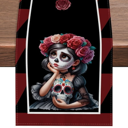 Halloween Table Runner Day of The Dead Skull Tablecloth Home Decor Tablecloth Restaurant Party Table Runner Halloween Table Decoration
Halloween Table Runner Day of The Dead Skull Tablecloth Home Decor Tablecloth Restaurant Party Table Runner Halloween Table Decoration