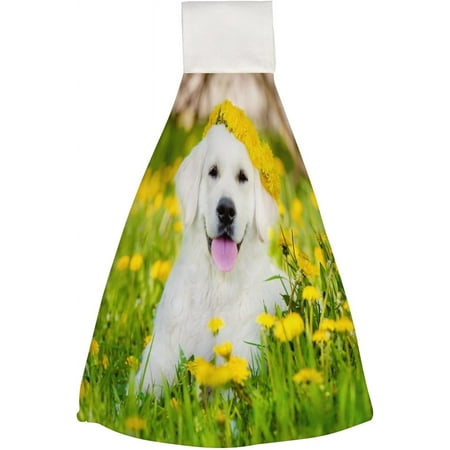 1 Pcs Hanging Towels Dish Towels Golden Retriever Dog Wear Flower Crown Absorbent Hand Towels with Hanging Loop Washcloth for Bathroom Kitchen
1 Pcs Hanging Towels Dish Towels Golden Retriever Dog Wear Flower Crown Absorbent Hand Towels with Hanging Loop Washcloth for Bathroom Kitchen