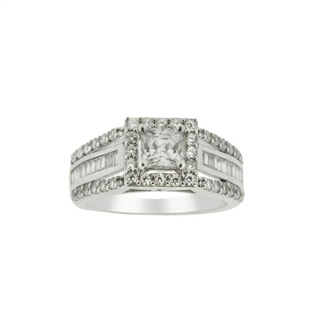 Believe by Brilliance 1.1 Carat T.G.W.Princess Cut Simulated Diamond Sterling Silver Ring