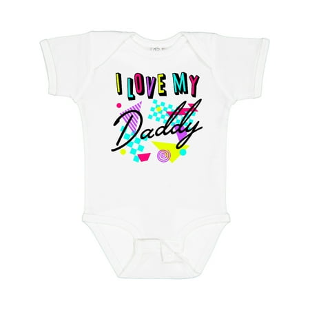 Inktastic I Love My Daddy- 80s Retro Style Gift Baby Boy or Baby Girl Bodysuit