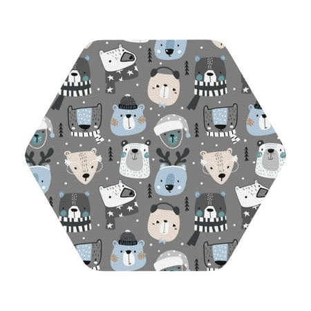 Pofeuu winter Scarf cute beer Print Leather Coasters Set of 6 Round Cups Mugs Mat Pad for Home Kitchen Heat Resistant Drink Coasters Hexagon
Pofeuu winter Scarf cute beer Print Leather Coasters Set of 6 Round Cups Mugs Mat Pad for Home Kitchen Heat Resistant Drink Coasters Hexagon