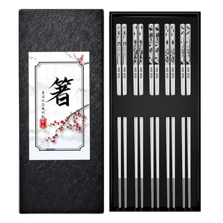 Stainless Steel Chopsticks Set|5 Pairs Unique Engraved Silver Chopsticks Set|Lightweight Cooking Chapsticks for Household Restaurant Party Multicolor
Stainless Steel Chopsticks Set|5 Pairs Unique Engraved Silver Chopsticks Set|Lightweight Cooking Chapsticks for Household Restaurant Party Multicolor