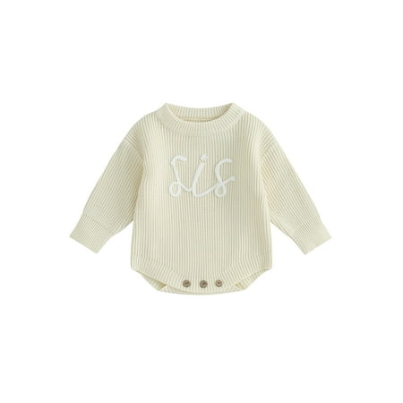 Baby Sweater Romper Long Sleeve Round Neck Letter Embroidery Bodysuit
Baby Sweater Romper Long Sleeve Round Neck Letter Embroidery Bodysuit