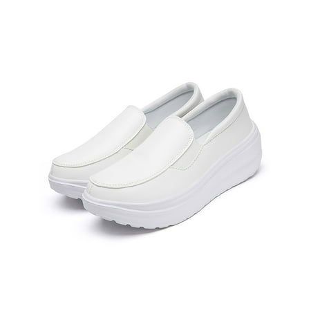 SIMANLAN Womens Loafers Platform Nurse Shoe Slip On Casual Shoes Ladies Rocker Heel Women Wedge White 9
SIMANLAN Womens Loafers Platform Nurse Shoe Slip On Casual Shoes Ladies Rocker Heel Women Wedge White 9