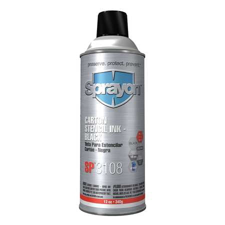UPC 075577931088 product image for Sprayon Stencil Inks 16-oz Aerosol Black Can (Set of 12) | upcitemdb.com