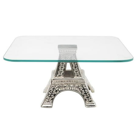 Godinger 56530 Eiffel Tower Cake Plate - Stainless & Clear