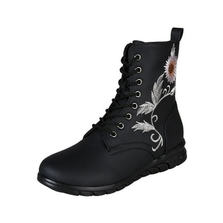 Women Autumn and Winter Embroidered High Top BootsWomen Round Head Flat Bottom Lace up Boots
Women Autumn and Winter Embroidered High Top BootsWomen Round Head Flat Bottom Lace up Boots