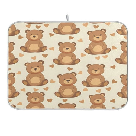 Dish Drying Mat Kitchen Counter Cute Little Bear and Heart Dishes Drainer Pad Absorbent Microfiber Reversible 16 x18
Dish Drying Mat Kitchen Counter Cute Little Bear and Heart Dishes Drainer Pad Absorbent Microfiber Reversible 16 x18