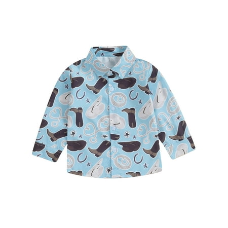 Bslissey Toddler Baby Boys Western Clothes Cactus/Hat Print Long Sleeve Lapel Buttons Shirts Infant Autumn Casual Tops for Daily 6M 9M 12M 18M 24M 3T 
Bslissey Toddler Baby Boys Western Clothes Cactus/Hat Print Long Sleeve Lapel Buttons Shirts Infant Autumn Casual Tops for Daily 6M 9M 12M 18M 24M 3T