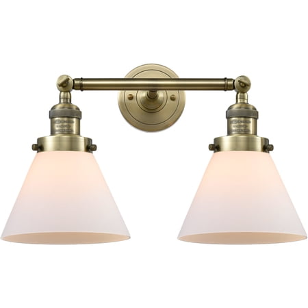 Bathroom Vanity 2 Light Fixtures With Antique Brass Finish Cast Brass Glass Material Medium 18" 200 Watts