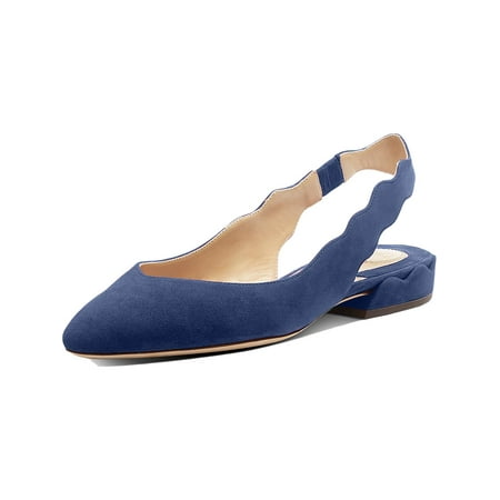 Chloe Womens Ballerinas Suede Slip On Slingbacks Blue 37 Medium (B M)