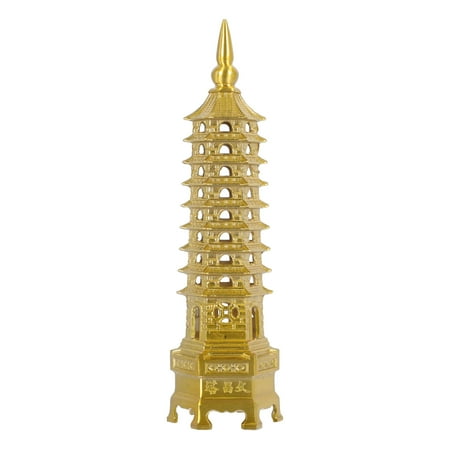 BESTONZON Copper Tower Statue Ornament Tower Shape Desktop Ornament Garden Landscaping Decor