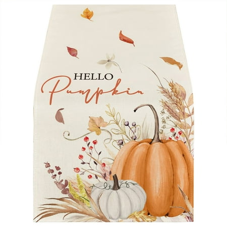 YOLAI Autumn Pumpkin Maple Leaf Linen Table Flag Table Tea Table Fireplace TV Cabinet Tablecloth