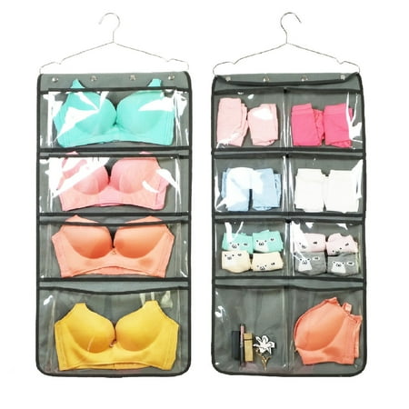1pc Durable Hanging Closet Underwear Sock Bra Stocking Organizer Dual-Sided Accessories Storage With 12 Large Clear Pockets
1pc Durable Hanging Closet Underwear Sock Bra Stocking Organizer Dual-Sided Accessories Storage With 12 Large Clear Pockets