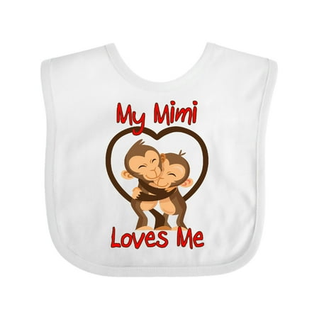 Inktastic My Mimi Loves Me Monkey Gift Baby Boy or Baby Girl Bib