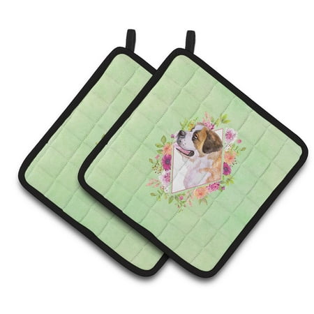 Carolines Treasures CK4346PTHD Saint Bernard 1 Green Flowers Pair of Pot Holders 7.5HX7.5W multicolor
Carolines Treasures CK4346PTHD Saint Bernard 1 Green Flowers Pair of Pot Holders 7.5HX7.5W multicolor