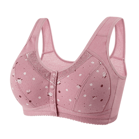 

Women s Full Figure Bra with Convenient Front Button Bra for Middle-aged Females Wear Pale Mauve 48/110