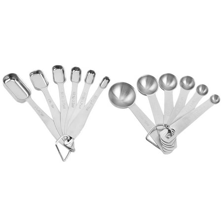 1 Set 12 Pcs Stainless Steel Measuring Spoons Baking Measuring Spoons (Silver)
1 Set 12 Pcs Stainless Steel Measuring Spoons Baking Measuring Spoons (Silver)