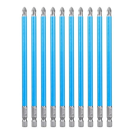 10Pcs 6-Inch Long Screwdriver Bit Set Magnetic Ph2 Impact Driver Bits 2 Bits with 1/4 inch Hex for Impact Drill
10Pcs 6-Inch Long Screwdriver Bit Set Magnetic Ph2 Impact Driver Bits 2 Bits with 1/4 inch Hex for Impact Drill