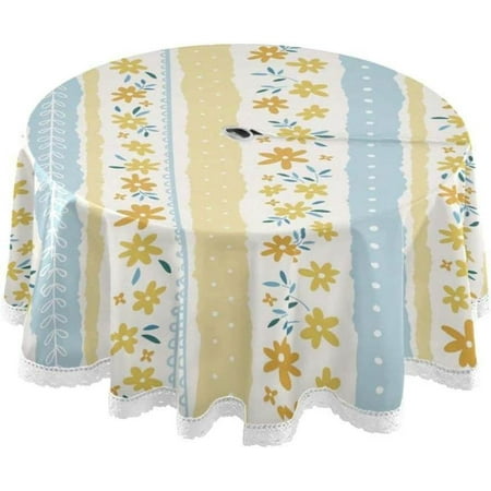 Hyjoy Flower Stripes Outdoor Round Tablecloth Waterproof Stain-Resistant Non-Slip Circular Tablecloth 60 Inch with Umbrella Hole and Zipper for Tabletop Backyard Party BBQ Decor
Hyjoy Flower Stripes Outdoor Round Tablecloth Waterproof Stain-Resistant Non-Slip Circular Tablecloth 60 Inch with Umbrella Hole and Zipper for Tabletop Backyard Party BBQ Decor