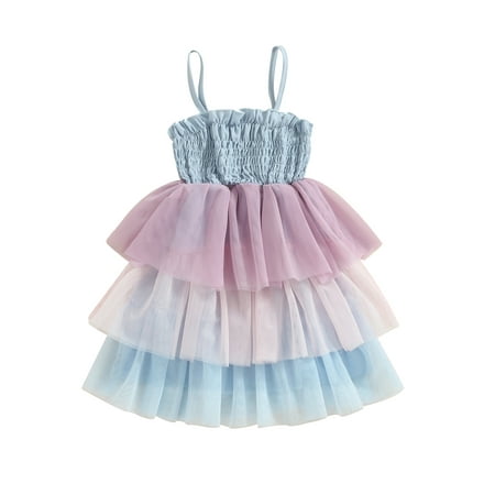 Suanret Kids Girls Tulle Dress Summer Dress Sleeveless Contrast Color Tiered Tutu Dress Birthday Princess Dress Blue 4 Years
Suanret Kids Girls Tulle Dress Summer Dress Sleeveless Contrast Color Tiered Tutu Dress Birthday Princess Dress Blue 4 Years