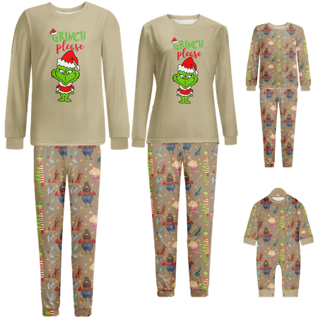Family Christmas Pajamas The Grinch Khaki Printed Sizes for Adult-Kids-Baby-Pet 2-Piece Top and Pants Bodysuits Xmas PJS Sleepwear
Family Christmas Pajamas The Grinch Khaki Printed Sizes for Adult-Kids-Baby-Pet 2-Piece Top and Pants Bodysuits Xmas PJS Sleepwear