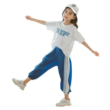 DNDKILG 可用词 Girls 2 Piece Clothes Set Outfits Letter Print Short Sleeve T Shirts and Pants Set Summer with Blue 3Y-14Y 140
DNDKILG 可用词 Girls 2 Piece Clothes Set Outfits Letter Print Short Sleeve T Shirts and Pants Set Summer with Blue 3Y-14Y 140