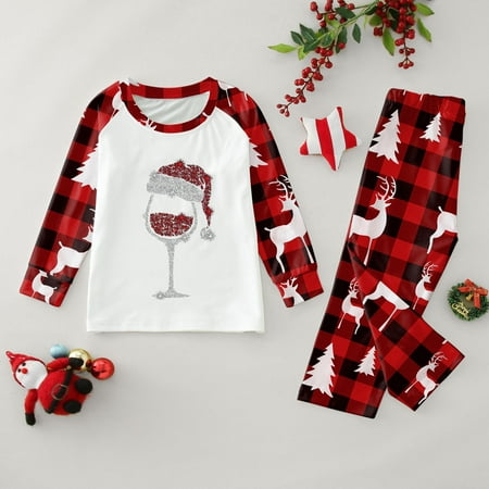 Family Christmas Pajamas Matching Sets Cute Printed Top Plaid Pants Sleepwear Holiday PJs
Family Christmas Pajamas Matching Sets Cute Printed Top Plaid Pants Sleepwear Holiday PJs