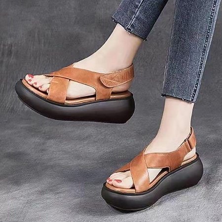 LIANGP Women s Sandals Thick Sole Sandals For Women s New Summer Open Toe Single Shoe Fish Mouth Women s Shoes Soft Leather Raised Sandals Women s Shoes Brown Size 8
LIANGP Women s Sandals Thick Sole Sandals For Women s New Summer Open Toe Single Shoe Fish Mouth Women s Shoes Soft Leather Raised Sandals Women s Shoes Brown Size 8