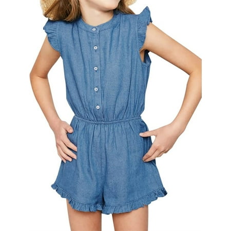 Langwyqu Girls Solid Color Sleeveless Ruffle Jumpsuit Button Down Overalls For 5-14 Y
Langwyqu Girls Solid Color Sleeveless Ruffle Jumpsuit Button Down Overalls For 5-14 Y