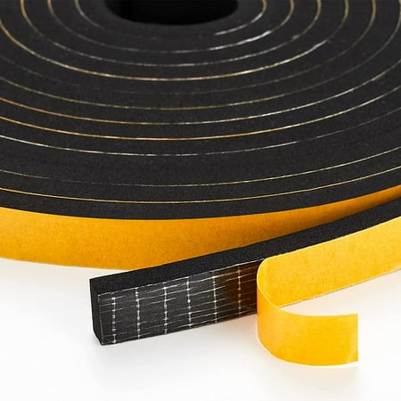 Black 50 Feet Weather Stripping Door Seal - High Density Foam Tape Adhesive Rubber Strip for Door Soundproofing and Window Insulation - 3 Rolls 1/2 Wide X 1/8 Thick (50FT Total)
Black 50 Feet Weather Stripping Door Seal - High Density Foam Tape Adhesive Rubber Strip for Door Soundproofing and Window Insulation - 3 Rolls 1/2 Wide X 1/8 Thick (50FT Total)