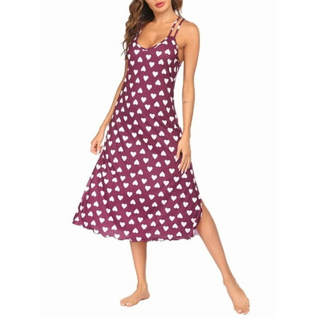 Capreze Women Sleep Dress Sleeveless Sleepwear V Neck Nightgown Comfy Pajamas Full Slip Chemise Purple S
Capreze Women Sleep Dress Sleeveless Sleepwear V Neck Nightgown Comfy Pajamas Full Slip Chemise Purple S