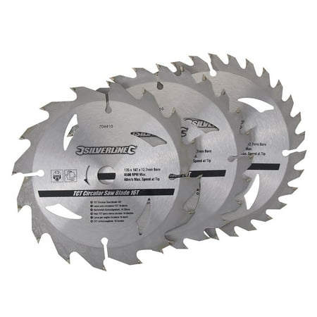 Silverline - TCT Circular Saw Blades 16 24 30T 3pk - 135 x 12.7 - 10mm Ring
Silverline - TCT Circular Saw Blades 16 24 30T 3pk - 135 x 12.7 - 10mm Ring