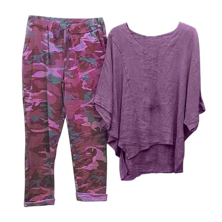 Edvintorg Pajama Sets For Women Soft Cotton Linen Clearance Women S Clothings Print Crewneck Short Sleeve Pullover Shirt Tops + Pants Trousers Set Loungewear
Edvintorg Pajama Sets For Women Soft Cotton Linen Clearance Women S Clothings Print Crewneck Short Sleeve Pullover Shirt Tops + Pants Trousers Set Loungewear