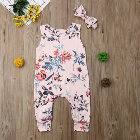 Infant Baby Girl Sleeve Floral Snap Romper Jumpsuit with Headband Flower Overalls Outfit Clothes Set
Infant Baby Girl Sleeve Floral Snap Romper Jumpsuit with Headband Flower Overalls Outfit Clothes Set
