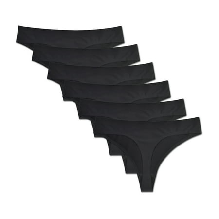 Buankoxy 6 Pack Womens Mid-Rise Seamless Thongs Comfy Underwear G-Strings Panties(Black Size4)
Buankoxy 6 Pack Womens Mid-Rise Seamless Thongs Comfy Underwear G-Strings Panties(Black Size4)