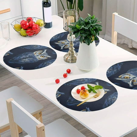 Round Grid Placemat One Sizex4 Round Placemat PVC Plate Mat,15.4 Inch Non-Slip and Heat Resistant Table Placemat Dining Room Placemat Blue Owl
Round Grid Placemat One Sizex4 Round Placemat PVC Plate Mat,15.4 Inch Non-Slip and Heat Resistant Table Placemat Dining Room Placemat Blue Owl